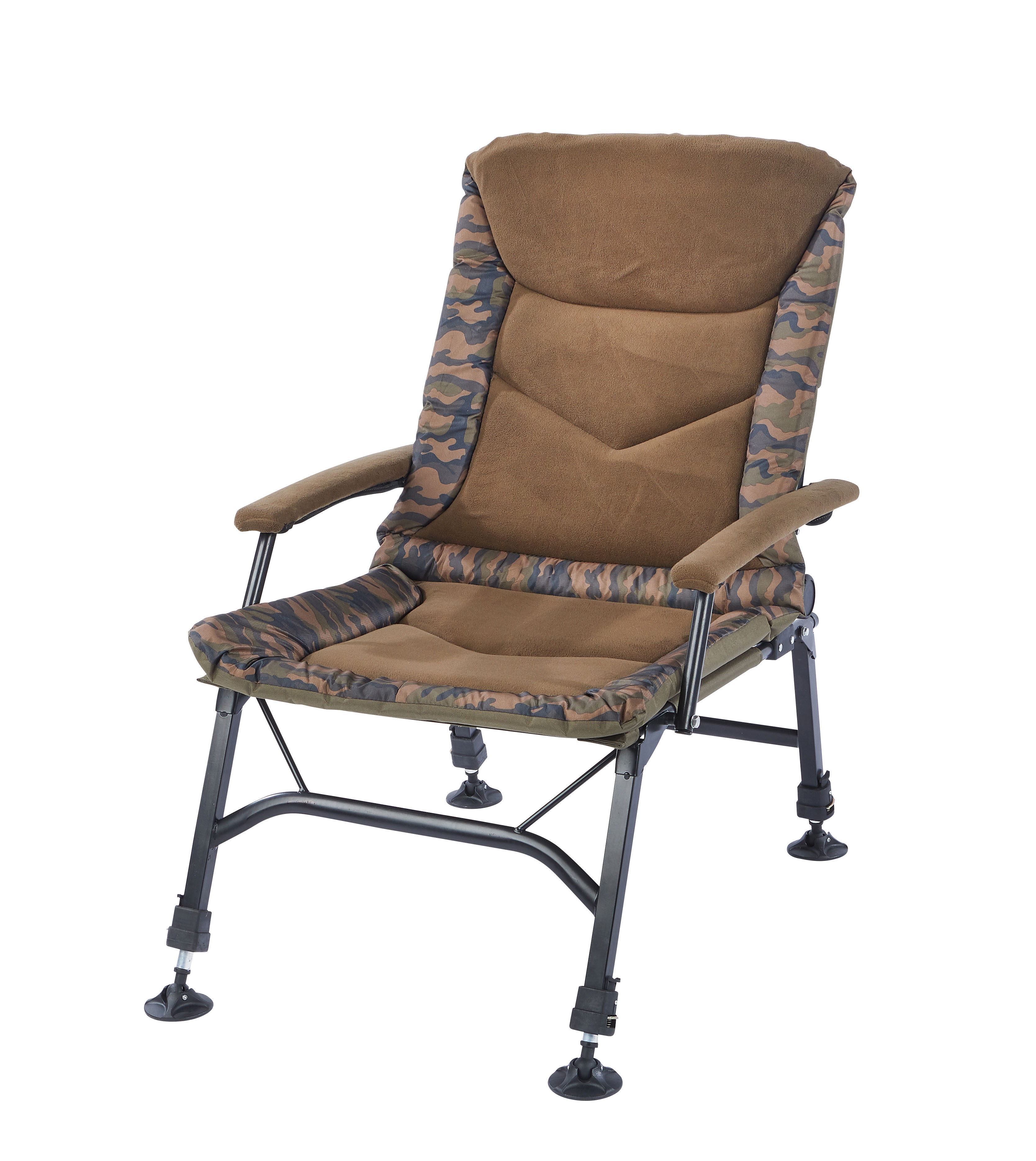 Mostal Camou Stuhl Big mit gepolsterten Armlehnen Angelstuhl bis 120kg Chair 