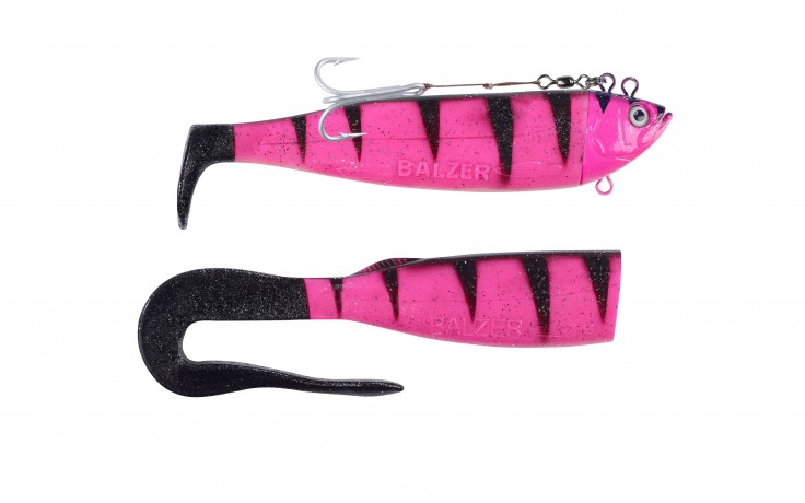 Adrenalin Arctic Shad pink-schwarz Fireshark 300 Gramm 22 cm mit Ersatzschwaz Angelköder Meeresköder