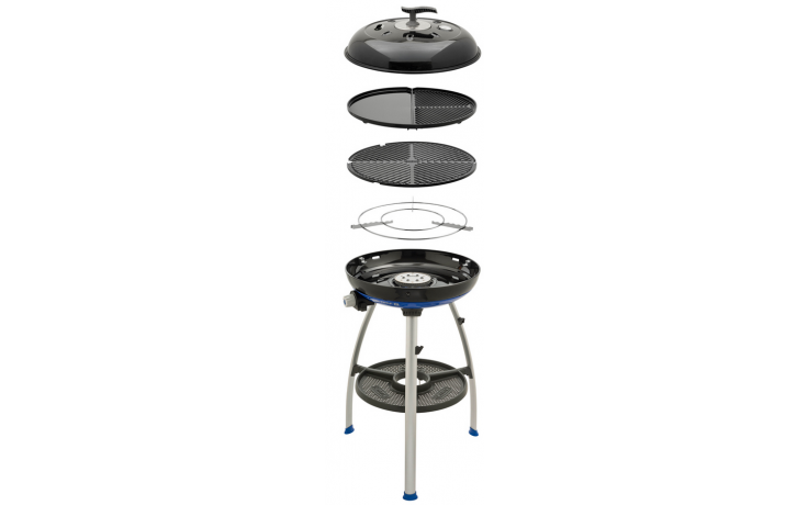 Cadac Carri Chef 2 Grasgrill mit 3,7 kW 3 Grill Auflagen Transporttasche und Grill Thermometer im Deckel