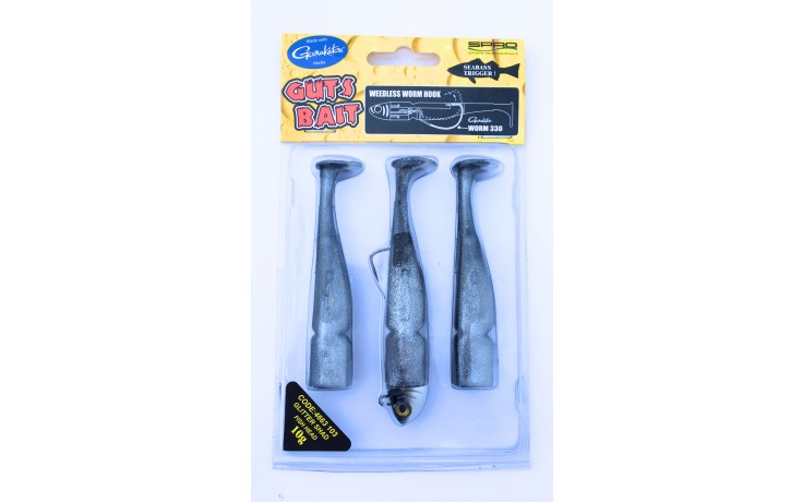 Spro Guts Bait Weedless Worm Angelköder Zanderköder Hechtköder 9 cm 10 Gramm Glitter Shad