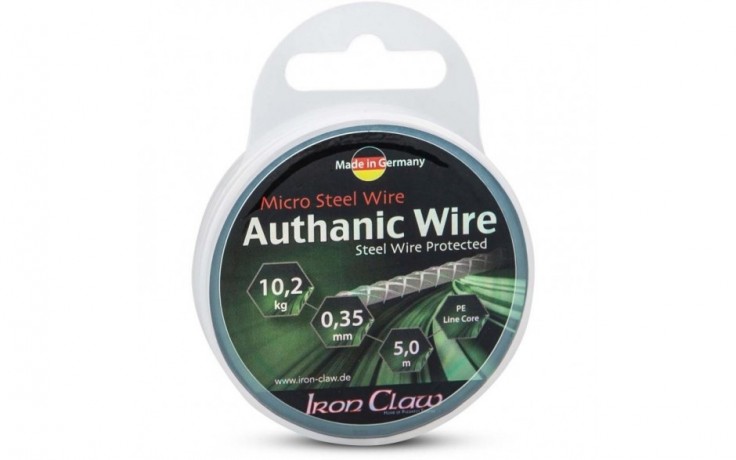 Iron Claw Authanic Wire 20,5 kg 5 Meter Raubfischvorfach für Hecht und andere Raubfische wie Zander