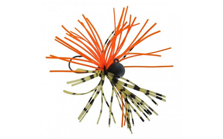 Jenzi Skirted Offset Head 10 Gramm Farbe firetiger Hakengröße 2/0