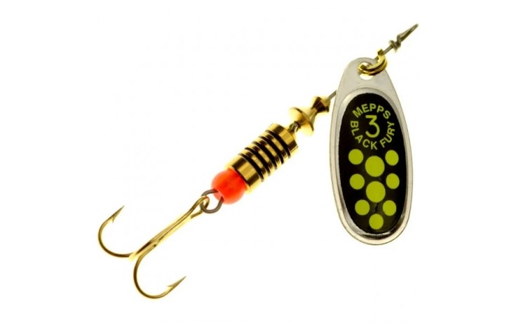 Mepps Black Fury Silber Chartreuse Größe 3 Gewicht 6,5 Gr. 