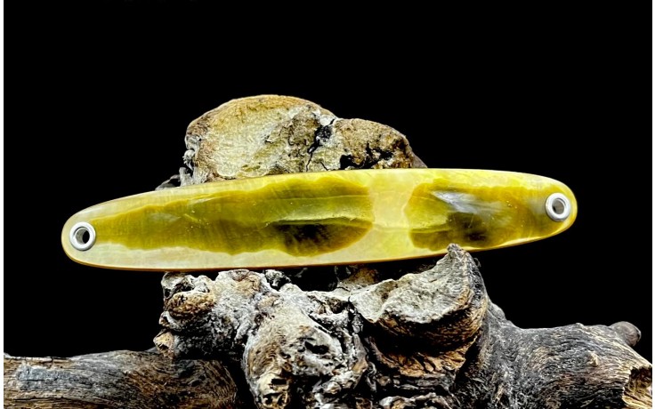 Perlmutt Spange Jade Germany ca. 9 cm  Perlmutt Blinker Handmade