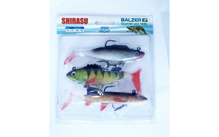 Angelköderset Gummiköderset Hecht Hechtköderset 3er Pack 11 cm 
