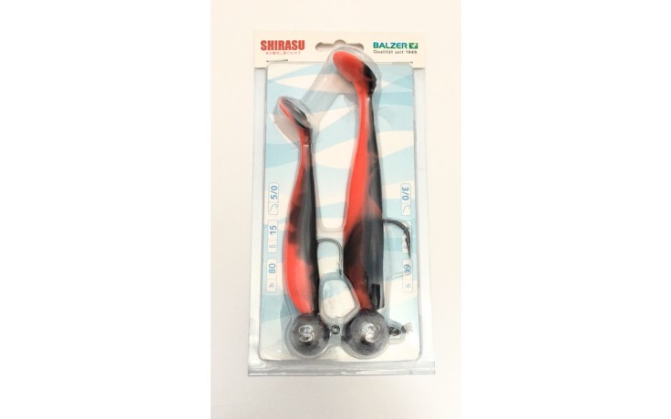 Shirasu Dorsch Gummi Set 12 + 15cm Kunstköder Meeresset black orange