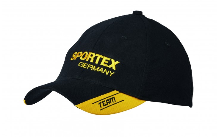 Sportex Base Cap schwarz mit gelbem Netz hinten 	 | Baseballcap von Sporte