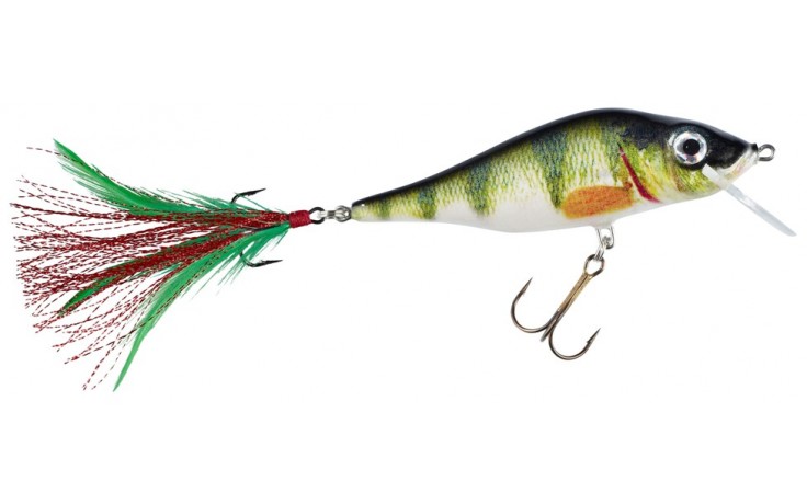 Wobbler Räuberhappen Barsch natur 9 cm 14 Gramm 2 bis 2,5 Meter Tauchtiefe