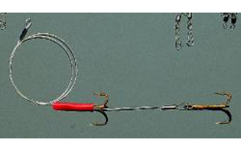 Stahlvorfach - System mit 2 Drillingen