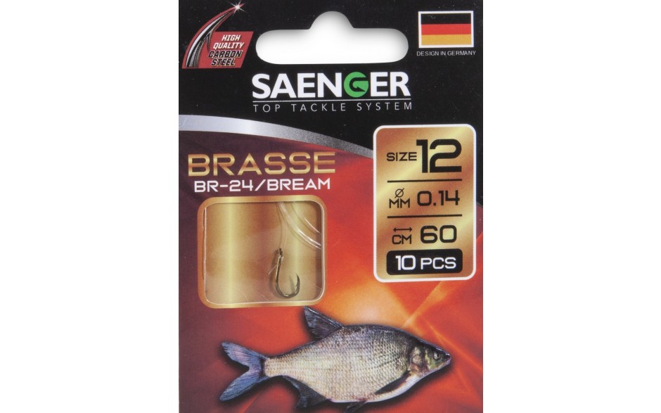 Brassenhaken Gr. 8 gebunden, 0,18 mm, Länge 60 cm