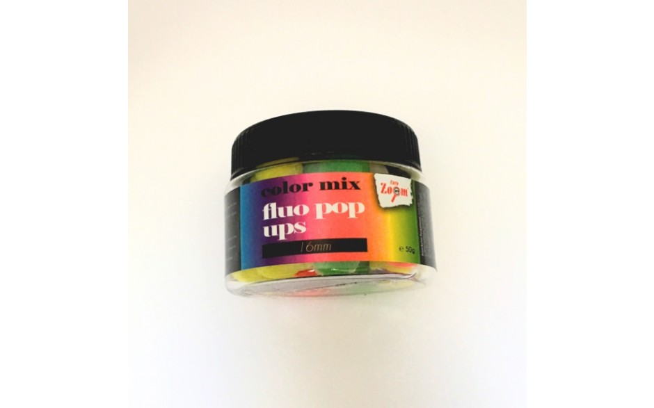 Fluo Pop Up s Boilies schwimmend Carp Zoom Farb Mix 16 mm 50 Gramm