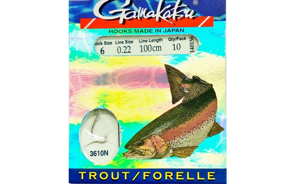 Gamakatsu Vorfachhaken Forelle 100 cm Angelhaken mit Vorfach