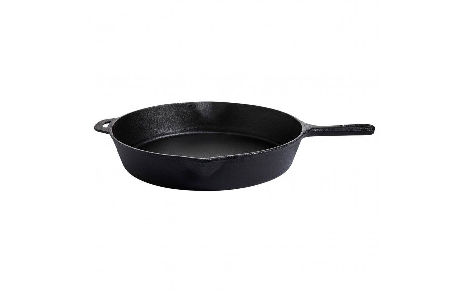 Gusspfanne 30 cm 5,5 cm Höhe 3 Liter 3,8 kg für Holzkohle Grill Gasgrill Induktion sowie Backofen