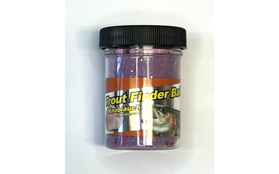 Trout Finder Bait Forellenteig glitter rot weiss 50 Gramm Angelköder mit Glitter und Knoblauch Geschmack