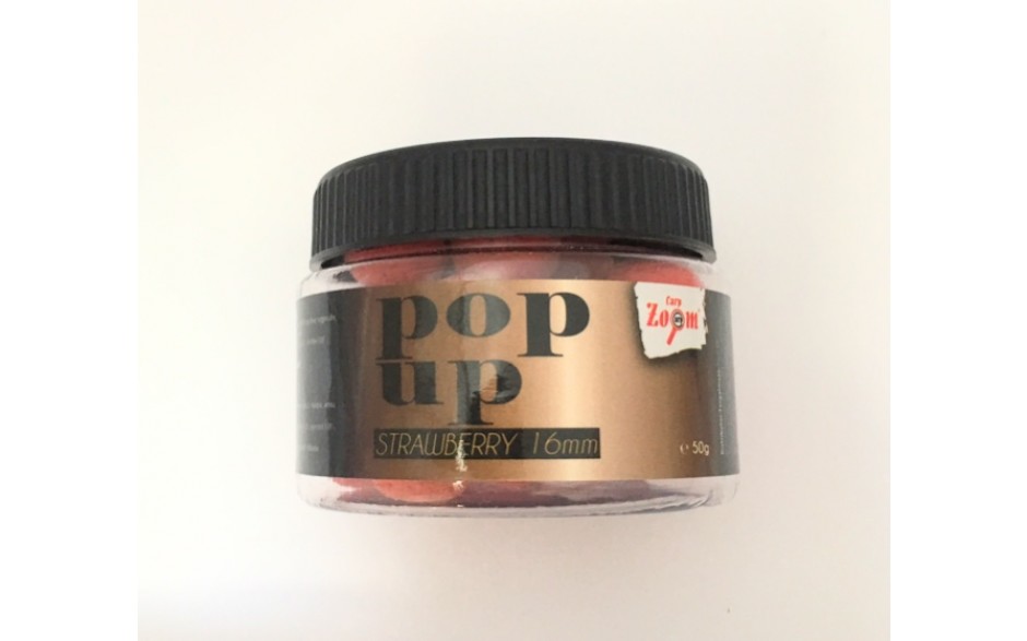 Pop Up Boilies Carp Zoom Strawberry Erdbeer 16 mm 50 Gramm
