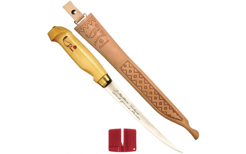 Rapala Martiini Filetier Messer 19 cm mit Messerschärfer und Lederscheide