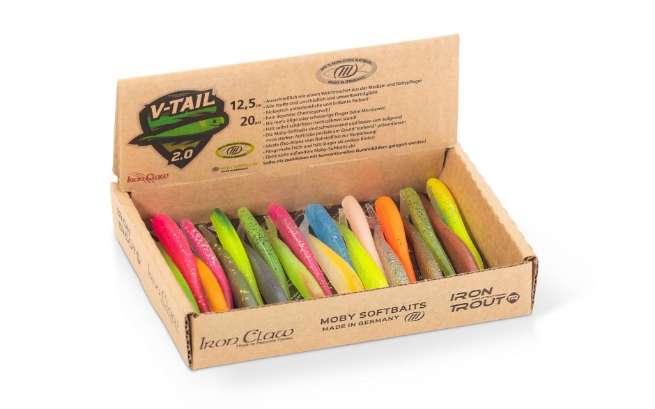 Moby Softbaits V-Tail 2.0 Länge 12,5 cm Wild Mix