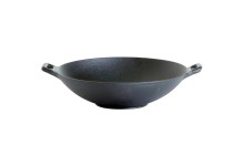 Wok aus Gusseisen zum Grillen und BBQ  30 cm 7,5 cm Höhe 