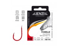Zielfisch-Haken, Forellenhaken Gr. 4, gebunden, 0,30 mm, 60 cm
