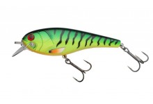 Abu Hi Lo Wobbler 12 cm schwimmend Farbe Firetiger Kunstköder mit verstellbarer Tauchschaufel mit der die Tiefe eingestellt wird