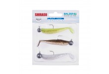 Balzer Shirasu Waggle Shad Set Jighead 7 cm 3 Angelköder mit Jigkopf 6, 9, 12 Gramm Hakengröße 1/0